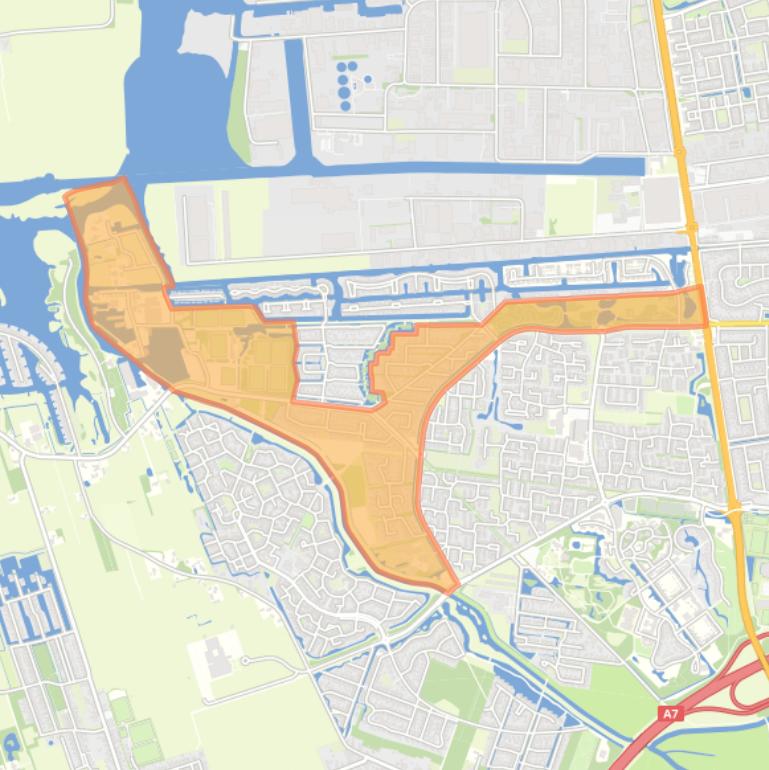 Kaart van de buurt De Drait west.