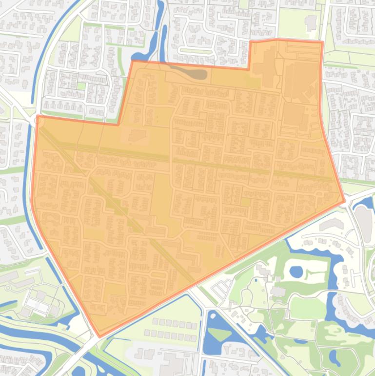 Kaart van de buurt De Drait zuidwest.