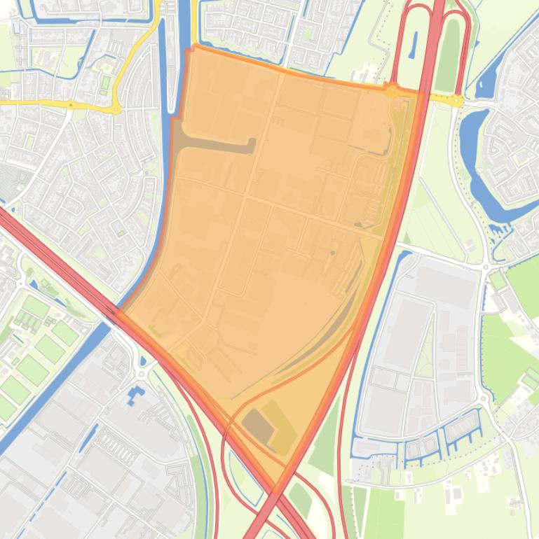 Kaart van de buurt De Hagen (bedrijventerrein).