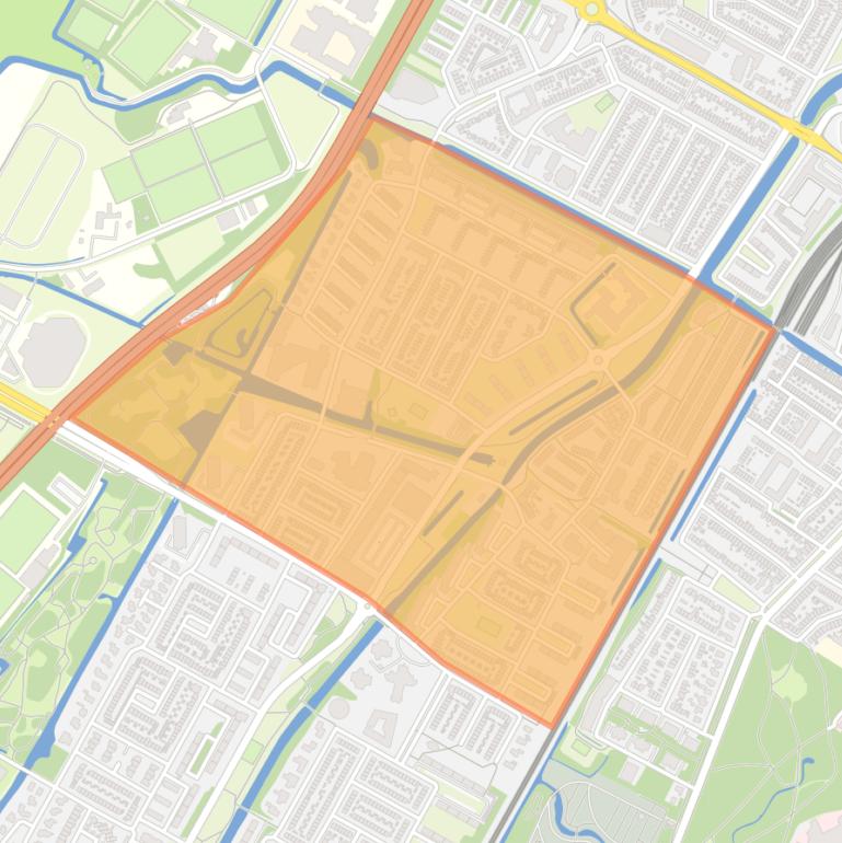 Kaart van de buurt De Hoef I en II.