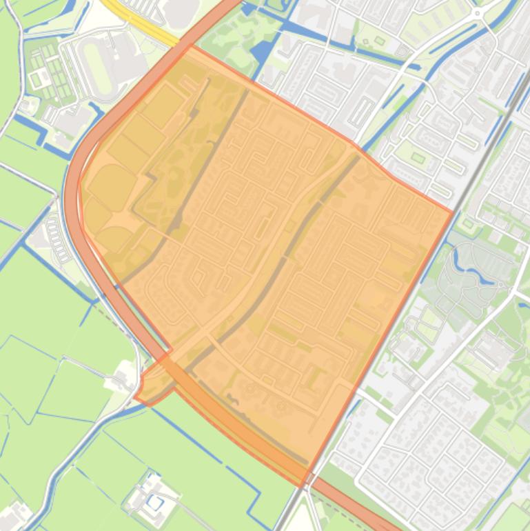 Kaart van de buurt De Hoef III en IV.