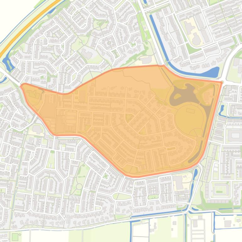 Kaart van de buurt De Horden Parckwijk.