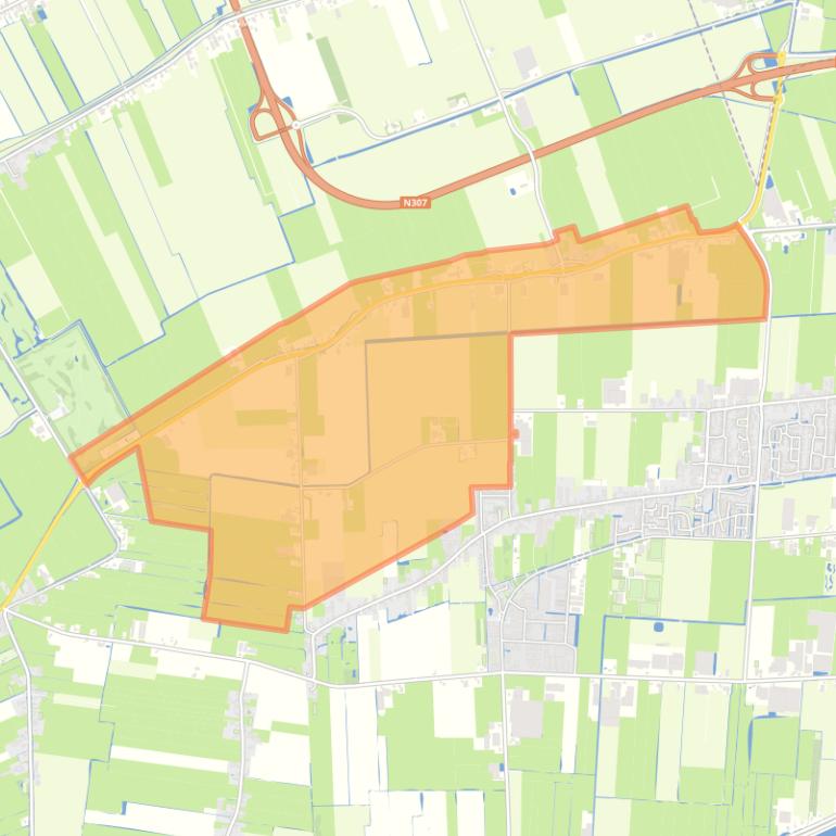 Kaart van de buurt De Hout en Blokdijk Hem.