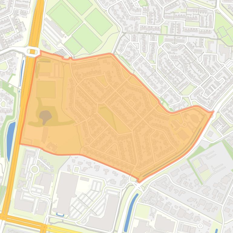 Kaart van de buurt De Hoven.