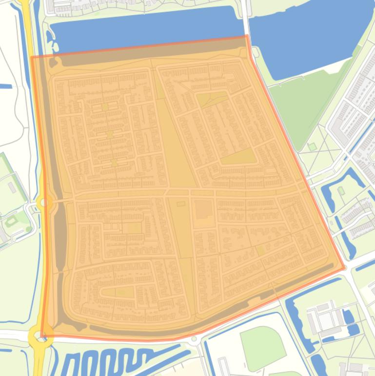 Kaart van de buurt De Hoven.