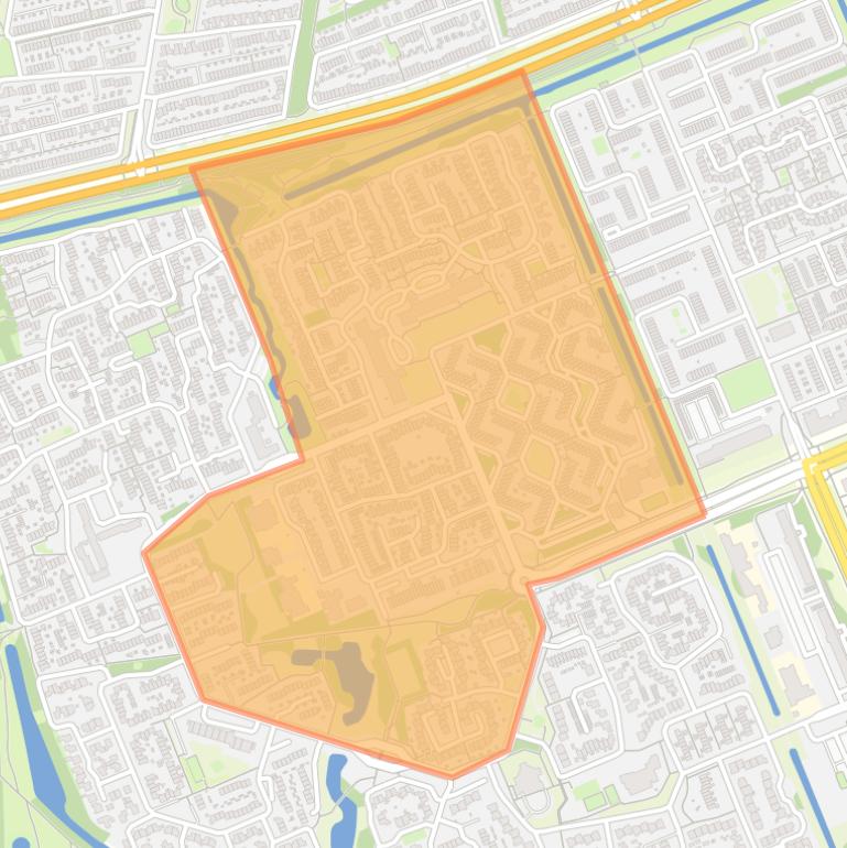 Kaart van de buurt De Hoven.