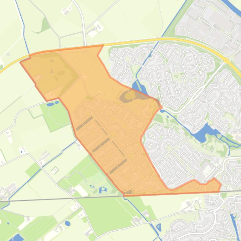 Kaart van de buurt De Huet - fase 6 + 7.