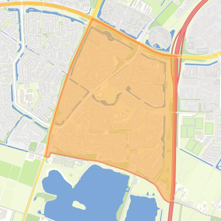 Kaart van de buurt De Laar-Oost.