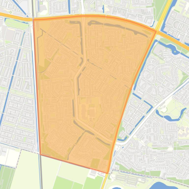 Kaart van de buurt De Laar-West.