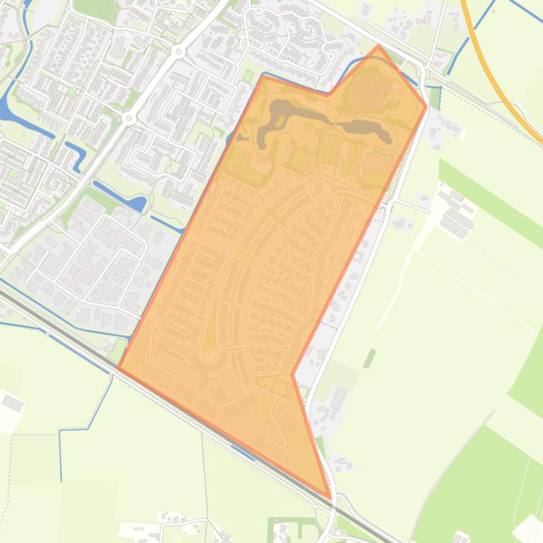 Kaart van de buurt De Nieuweling.