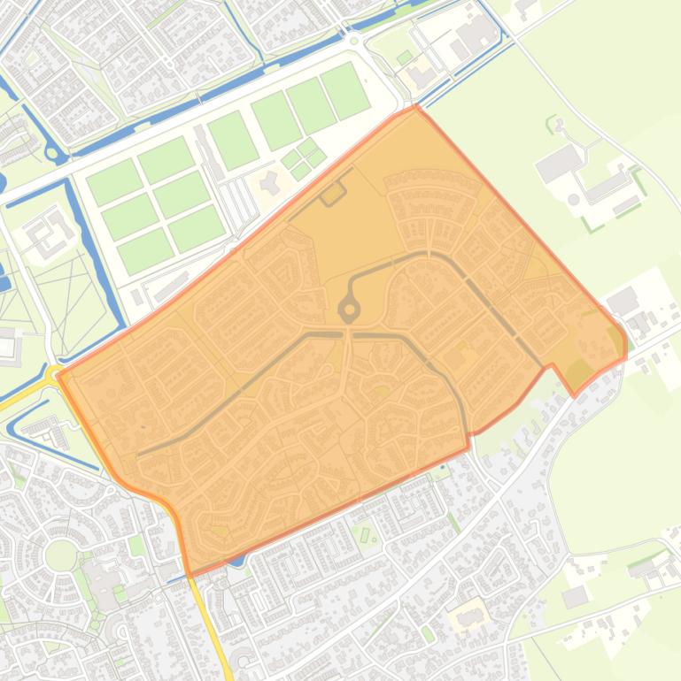 Kaart van de buurt De Overlaet oost.