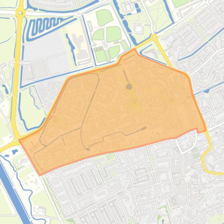 Kaart van de buurt De Overlaet west.