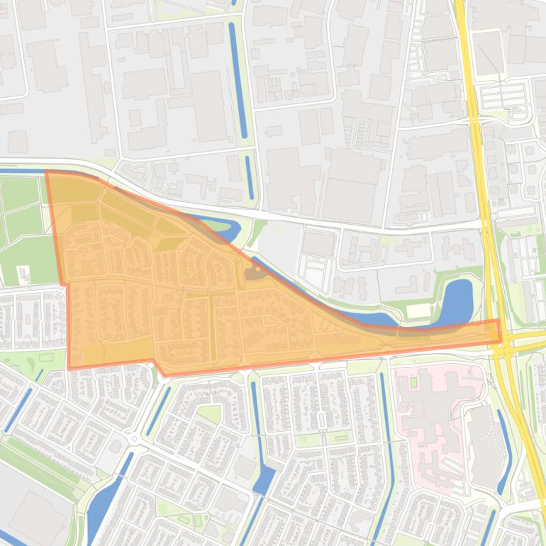 Kaart van de buurt De Parken.