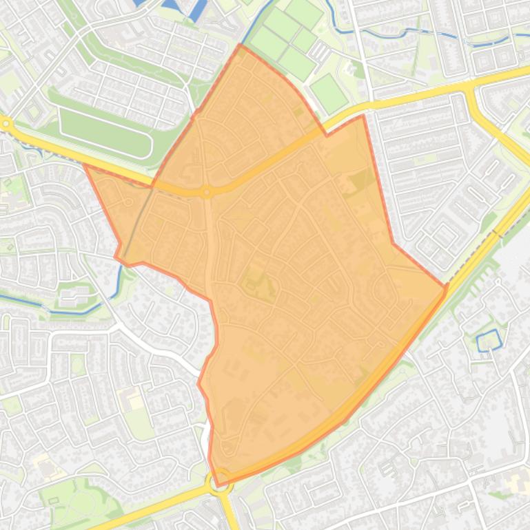 Kaart van de buurt De Polders.