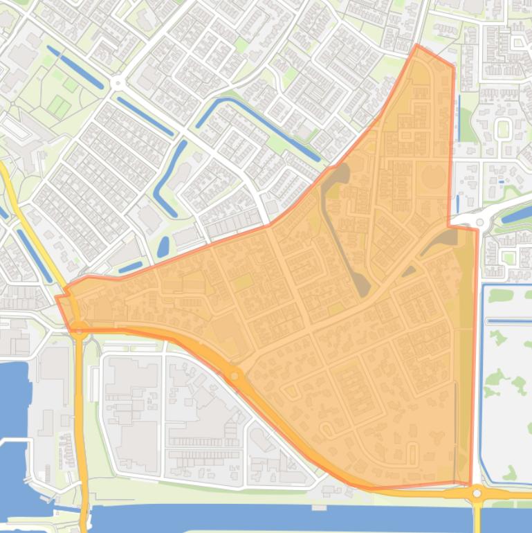 Kaart van de buurt De Reede.