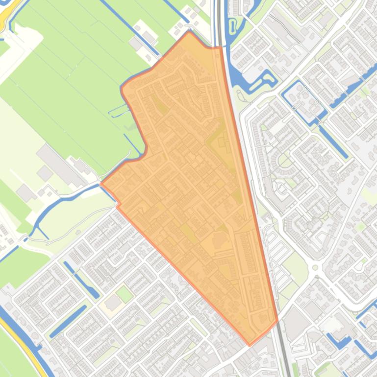 Kaart van de buurt De Rodes.