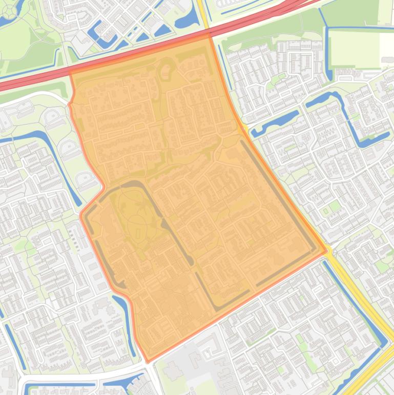 Kaart van de buurt De Rompert.