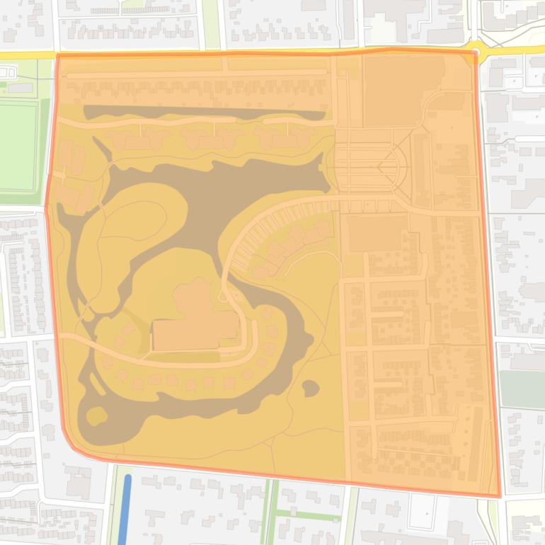 Kaart van de buurt De Singels oost.