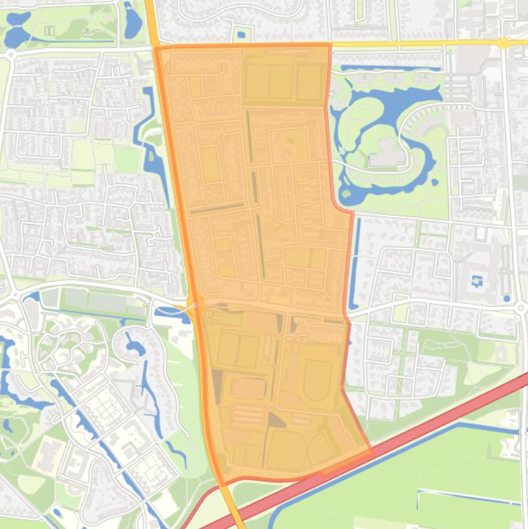 Kaart van de buurt De Singels west.