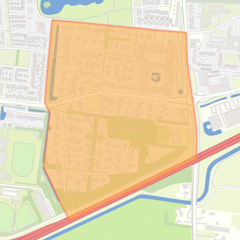 Kaart van de buurt De Singels zuid.