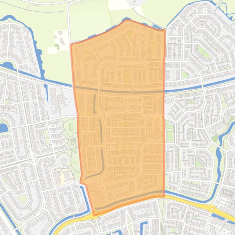 Kaart van de De Staatsliedenbuurt.