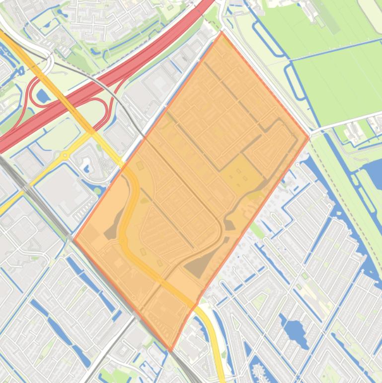 Kaart van de buurt De Velden.