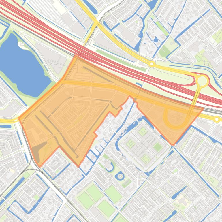 Kaart van de buurt De Venen.