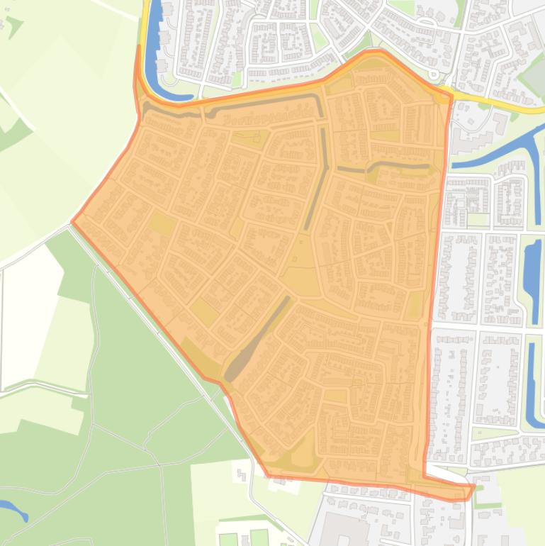 Kaart van de buurt De Vughtse Hoeven.