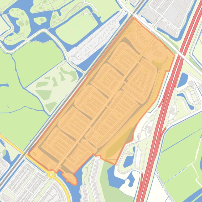 Kaart van de buurt De Wadden.