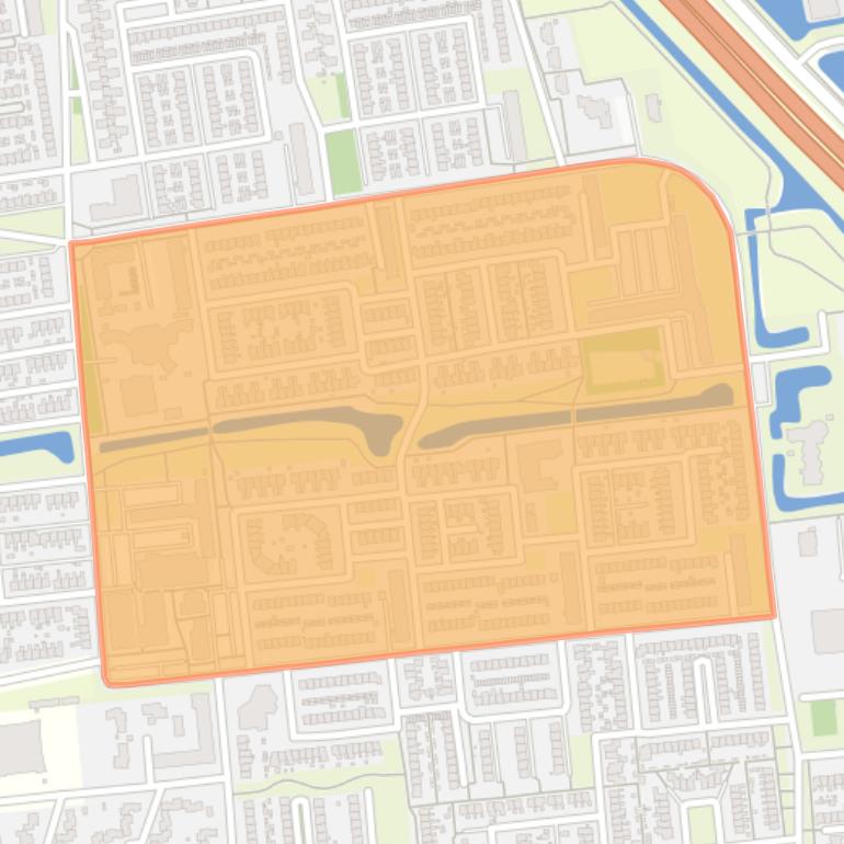 Kaart van de buurt De Wiken centrum.