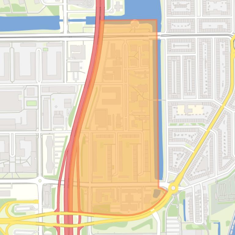 Kaart van de Delflandpleinbuurt-Oost.