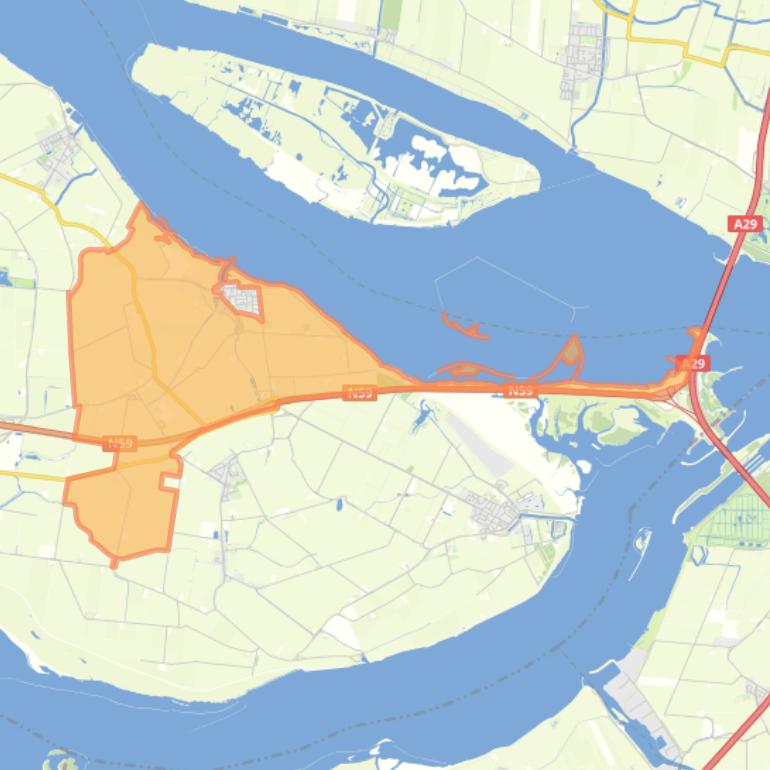 Kaart van de buurt Den Bommel buitengebied.