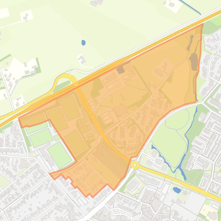 Kaart van de buurt Den Esch.