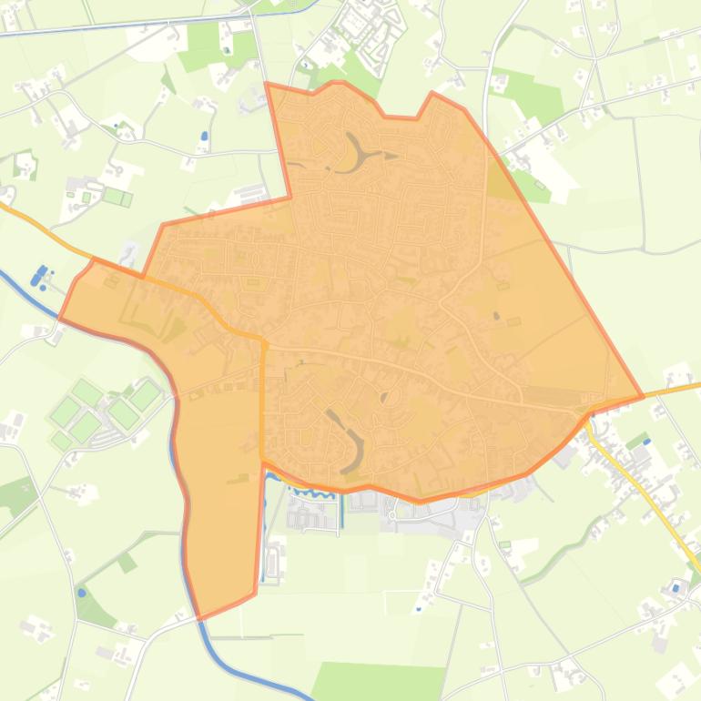 Kaart van de buurt Den Ham.