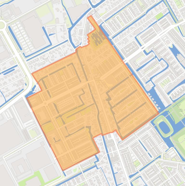 Kaart van de buurt Den Hoorn.