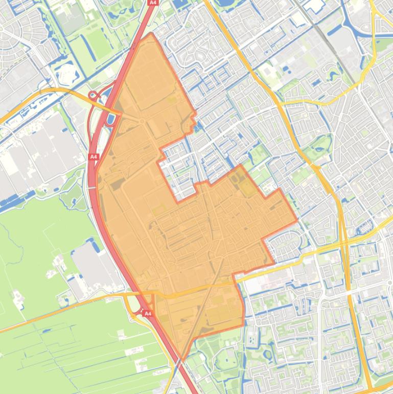 Kaart van de buurt Den Hoorn.