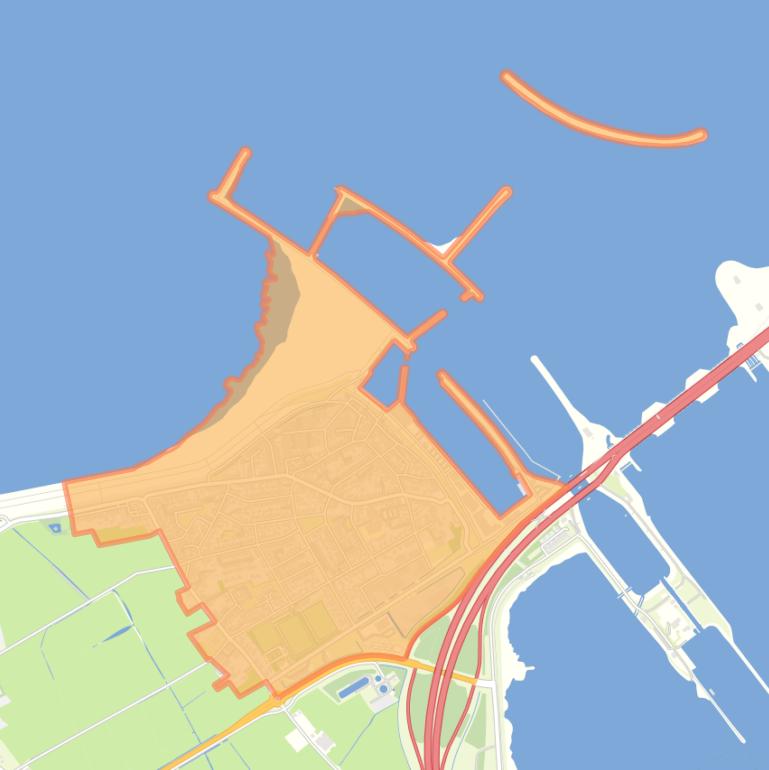 Kaart van de buurt Den Oever (woonkern).