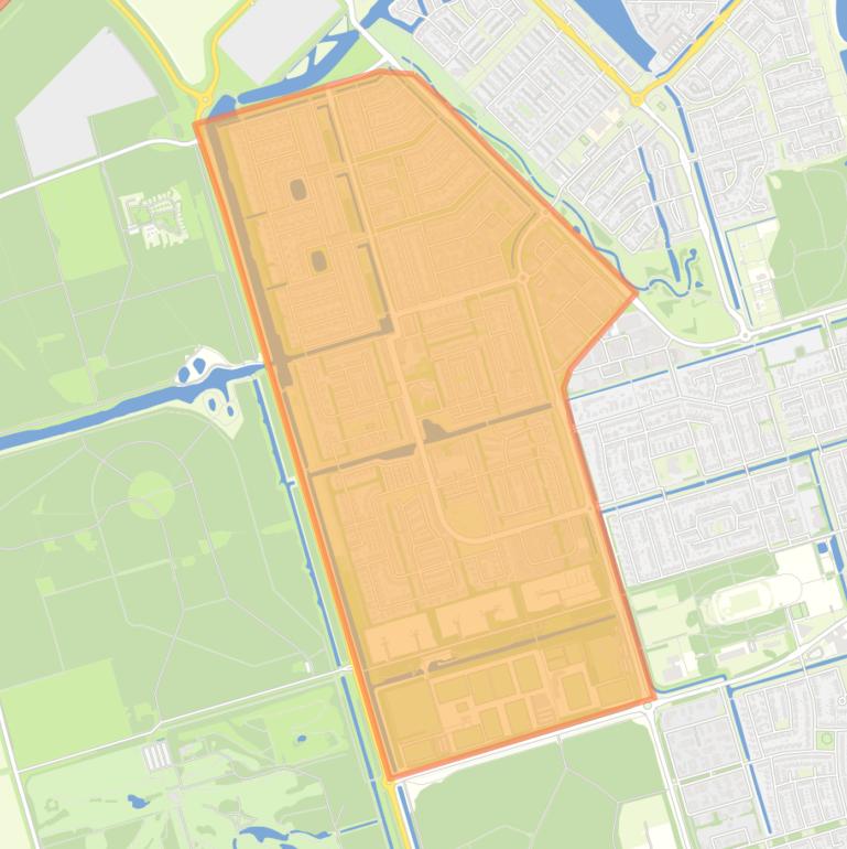 Kaart van de buurt Derde woonwijk.