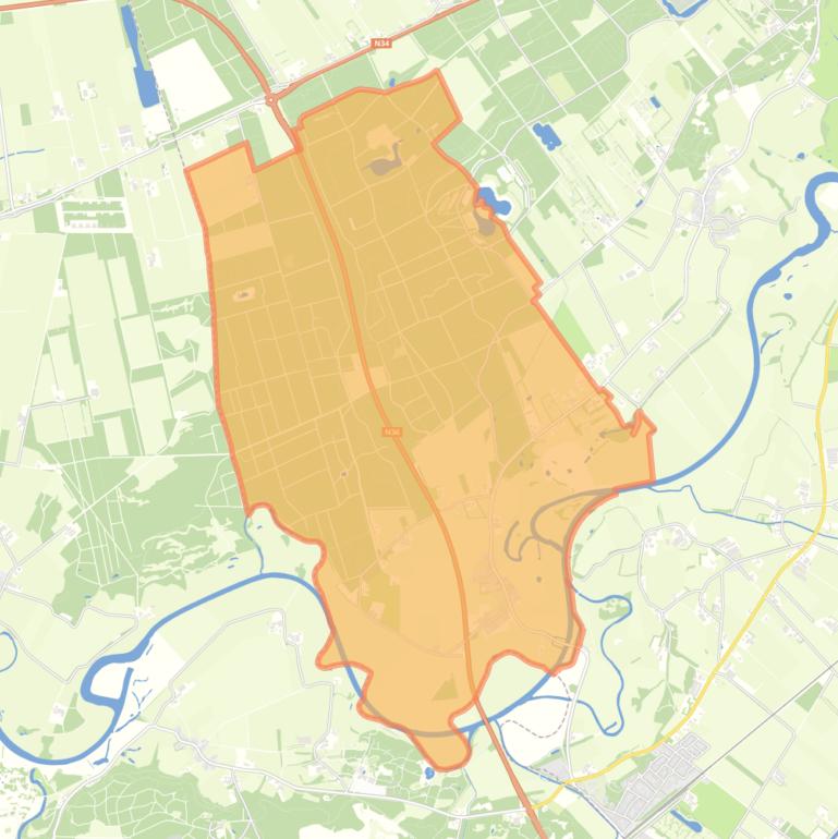 Kaart van de buurt Diffelen.