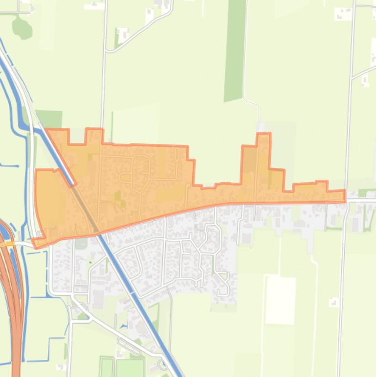 Kaart van de buurt Donkerbroek-Noord.