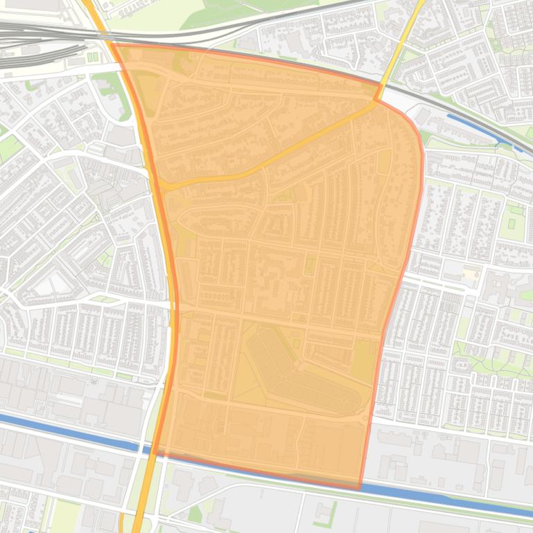 Kaart van de buurt Doornakkers-West.