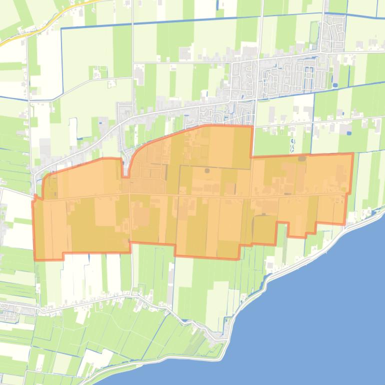 Kaart van de buurt Drieban (gedeeltelijk) Hem.
