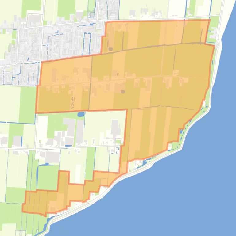 Kaart van de buurt Drieban (gedeeltelijk) Venhuiz.