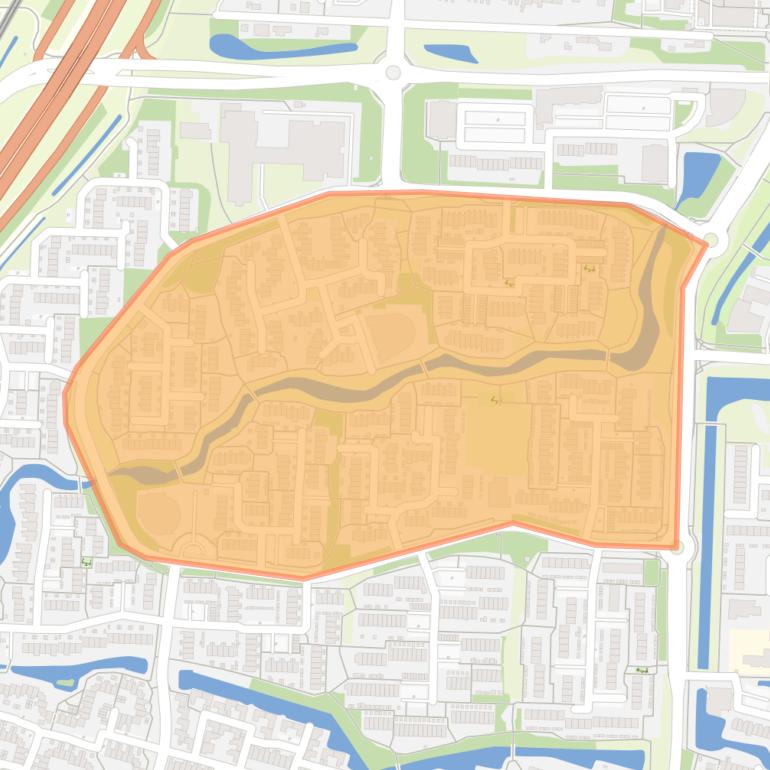 Kaart van de buurt Driehoek en omgeving.