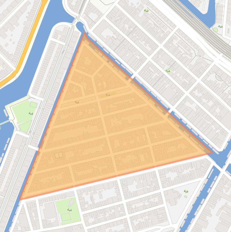 Kaart van de Driehoekbuurt.