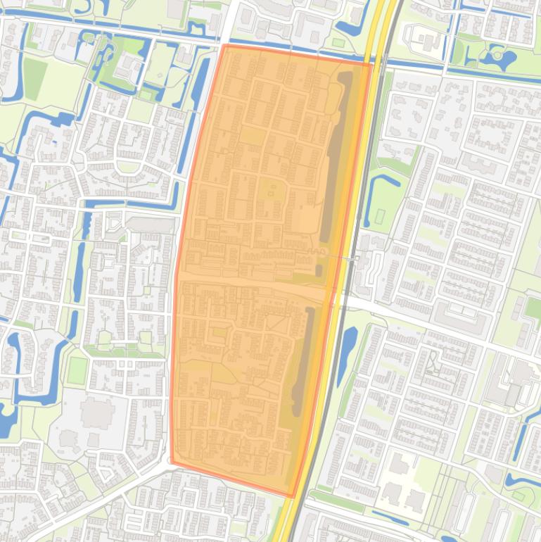 Kaart van de buurt Driften-Noord.