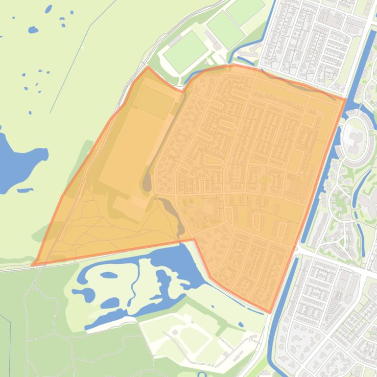 Kaart van de Duinbuurt.