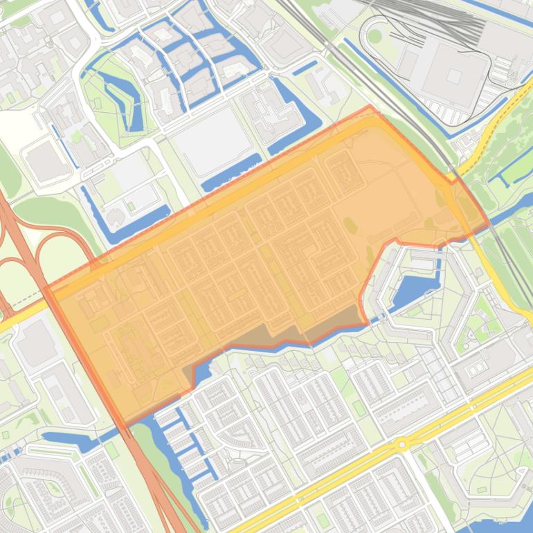 Kaart van de E-buurt.