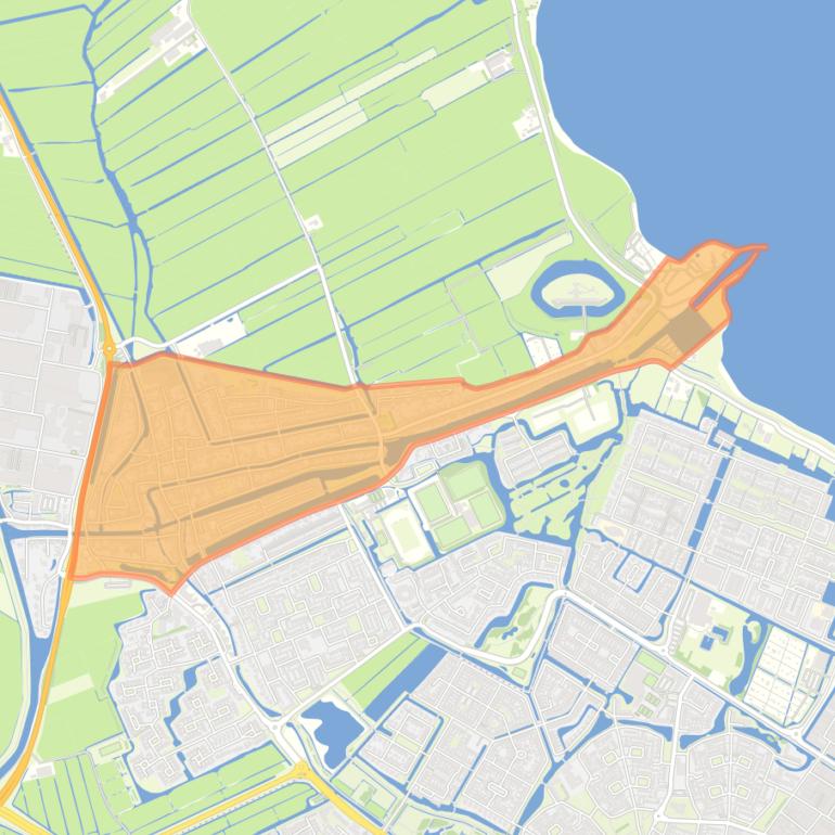 Kaart van de buurt Edam-Oude kom.