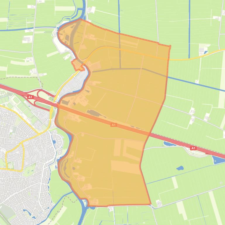 Kaart van de buurt Eemland waaronder Eembrugge.